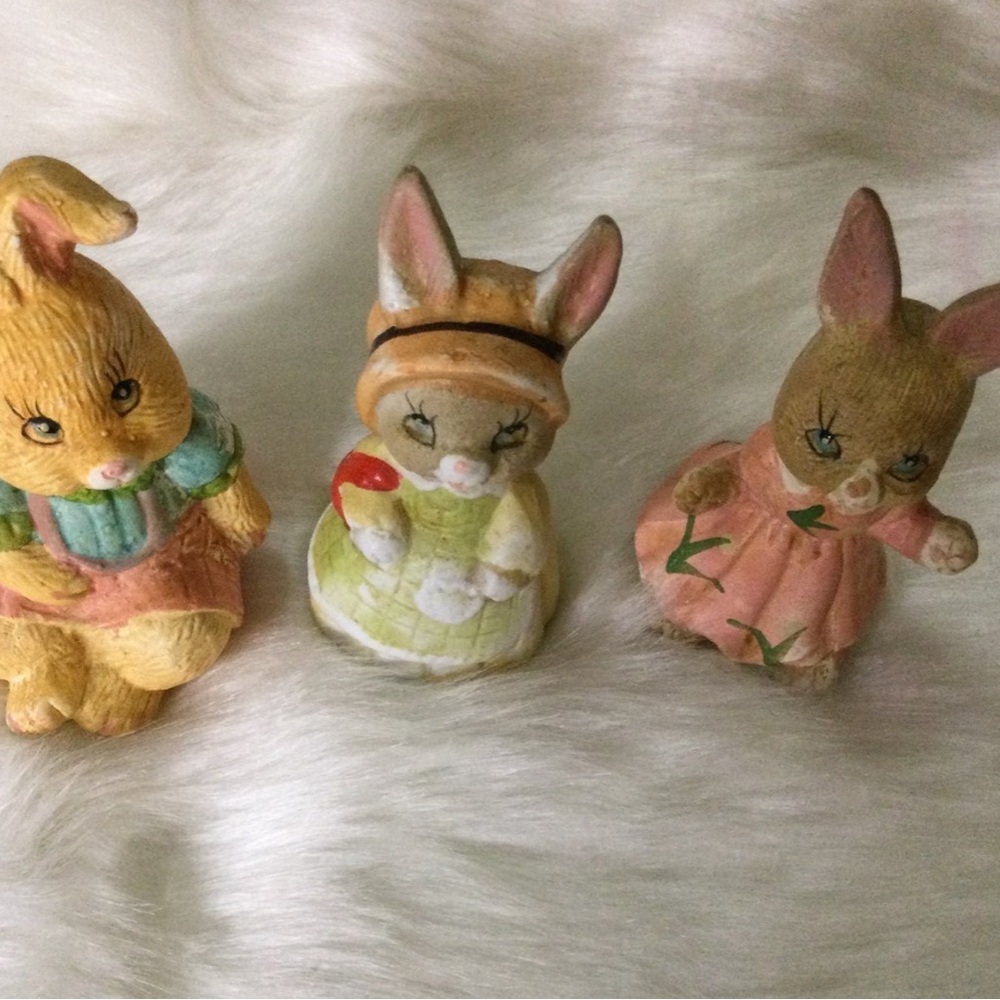 Vintage 1990’s Set of three bunnies